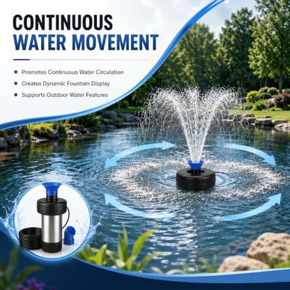 1HP Farm Pond Fountain Pump 15000 GPH with Timer, 100FT Cord