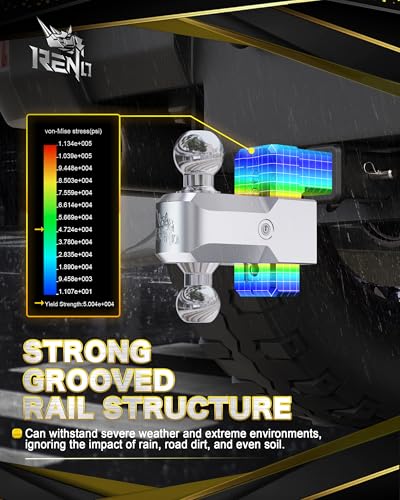 RENO Trailer Hitch (2" Receiver) - 4" Drop/Rise Adjustable Trailer Hitch - size: 2" Receiver x 4" Drop/Rise