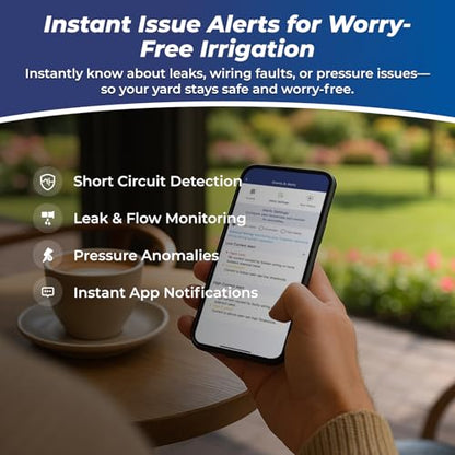Indoor Smart Sprinkler Controller 8 Zone, WiFi Automatic Irrigation Timer, Easy-Use App Remote Control, Flexible Programs, Save Water via Rain, Wind&Freeze Skip,Quick Install, with Alexa - size: 8 zones