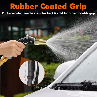 RESTMO Garden Hose Nozzle, Heavy Duty Water Hose Sprayer Nozzle, Silver - color: Silver, size: 4 Watering Patterns