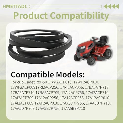 954-04044A Deck Belt 1/2"x134" for Cub Cadet MTD 50" RZT 50 Troy-Bilt - size: 954-04044A(1/2"x 134")