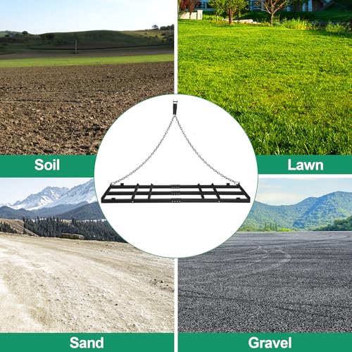 6 FT Drag Harrow Driveway Grader with 5 FT Chain - size: 6 FT