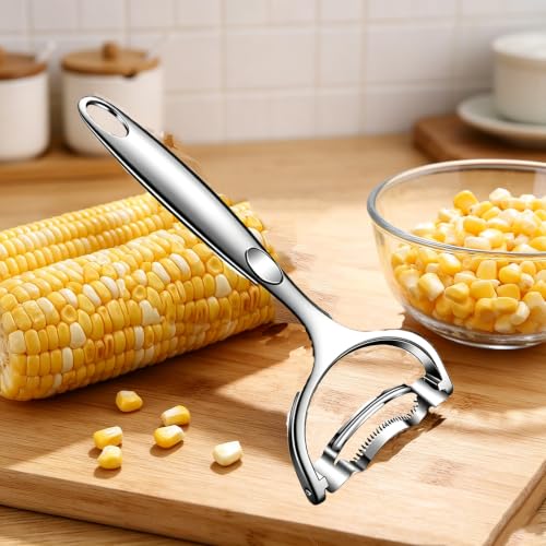 Corn Peeler, Corn stripper for corn on the cob remover tool,Stainless steel multifunctional Kitchen Grips Corn planer Cob Cutter kernels, Dishwasher Safe Kitchen Gadget