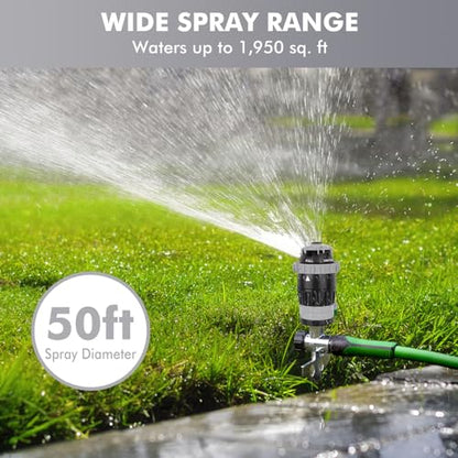 RESTMO Gear Drive Sprinkler with Metal T-Spike Base,Gray - color: Gray, size: 1 Pack