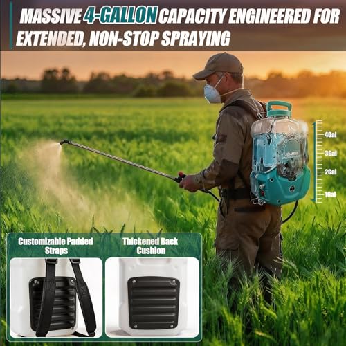 Battery Powered Backpack Sprayer Compatible with Ma-Kita 18V Battery