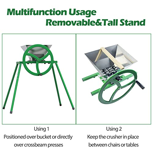 Heavy-duty Cross-beam Stainless Steel Fruit and Wine Press and Fruit and Apple Crusher with Stand