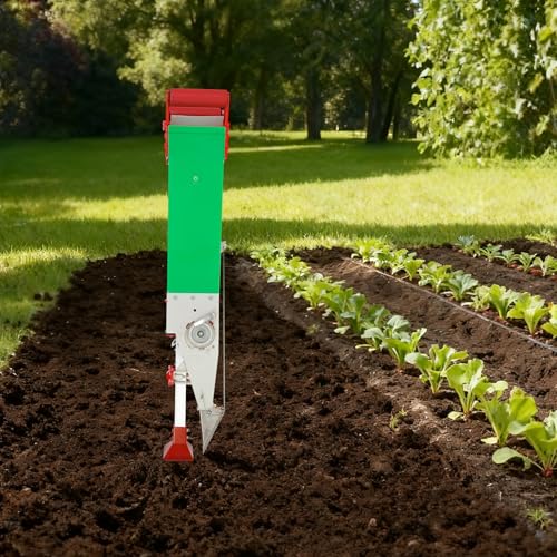 Manual Standing Seeder, Handheld Seeding Machine with Adjustable Depth & Height, 1-3 Seeds Adjustable Push Garden Planter for Corn Peanut Soybean Bean Vegetable Seeding