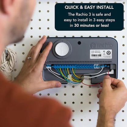 Rachio 3 Smart Bundle: Includes Rachio 3rd Generation-16 Zone Smart Sprinkler Controller (Alexa Compatible w/ Hyperlocal Weather Intelligence Plus & Rain Skip) & Rachio Weatherproof Outdoor Enclosure