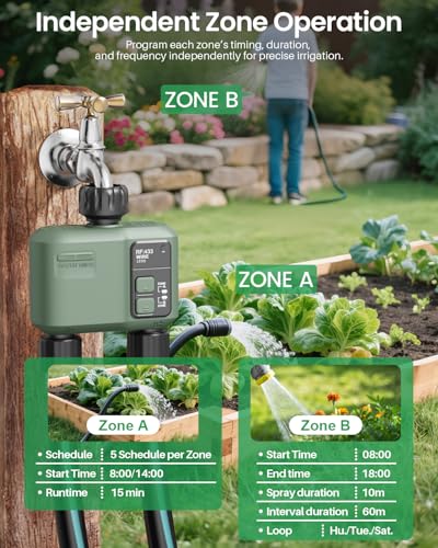 WiFi Water Timer 2 Zone for Garden Hose - size: 2 Outlet