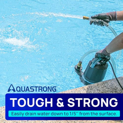 AQUASTRONG 1 HP Sump Pump 4500 GPH Submersible Water Pump for Water Removal | Thermoplastic Utility Pump High Flow Water Removal for Swimming Pool Garden Pond Basement Wells with 10ft Long Power Cord - size: 1 HP Sump Pump