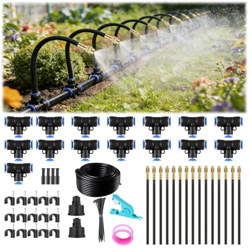 50FT Drip Irrigation System, 1/4" Garden Watering Misting System for Plant - size: 50FT