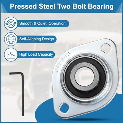 uxcell 2Pcs SBPFL202-10 Pillow Block Bearings 5/8" Bore Bearing Units Steel Flange Mounted Bearing Housing with Wrench - size: SBPFL202-10 (5/8" ID)