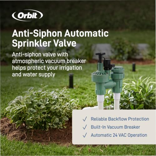 Orbit 57623 3/4" FPT 100 Series Anti-Siphon Automatic Sprinkler Valve with Flow Control (Pack of 2) - size: 2 Pack 3/4 Inch FPT 100 Series, style: 100-series