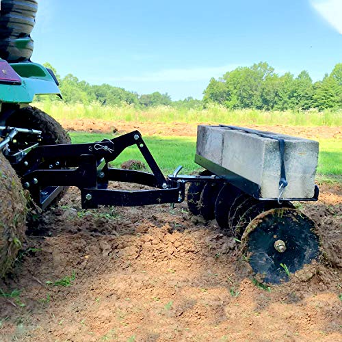Brinly Sleeve Hitch Adjustable Tow Behind Disc Harrow, 39" by 40"