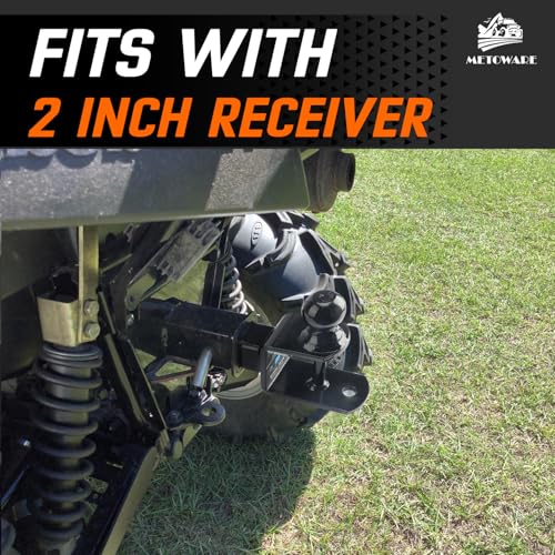 METOWARE ATV/UTV Trailer Hitch 3-in-1 Towing Ball Mount, Fit 2'' Receiver - size: 2"Receiver