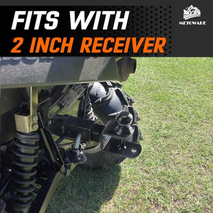 METOWARE ATV/UTV Trailer Hitch 3-in-1 Towing Ball Mount, Fit 2'' Receiver - size: 2"Receiver