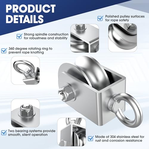 Rope Pulley, 304 Stainless Steel Cable Pulley Wheel, 68mm 1PC - style: 68 mm