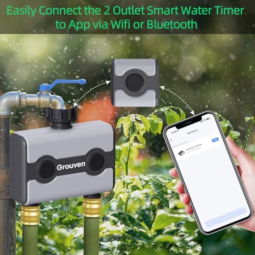 WiFi Sprinkler Timer 2 Outlet APP Control via 2.4Ghz for Garden - style: WIFI 2 outlets