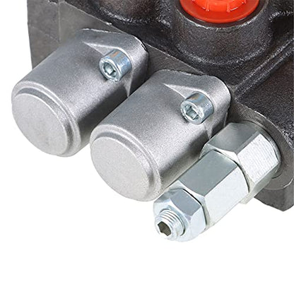 Hydraulic Directional Double Acting Control Monoblock Valve for Tractor Loader w/Joystick, 2 Spool, 11GPM, SAE Ports