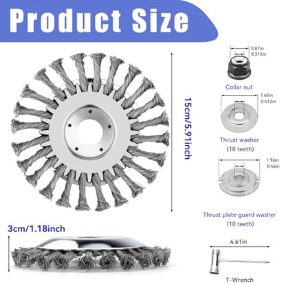 CZS 6 Inch Unbreakable Wired Trimmer Blade, Steel Wire Cutter Trimmer Head - size: 6 Inch