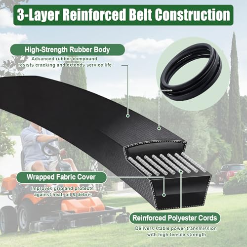 42 Inch Mower Deck Belt Replacement 429636 197253 592855001, 1/2" x 101"