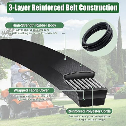 42 Inch Mower Deck Belt Replacement 429636 197253 592855001, 1/2" x 101"