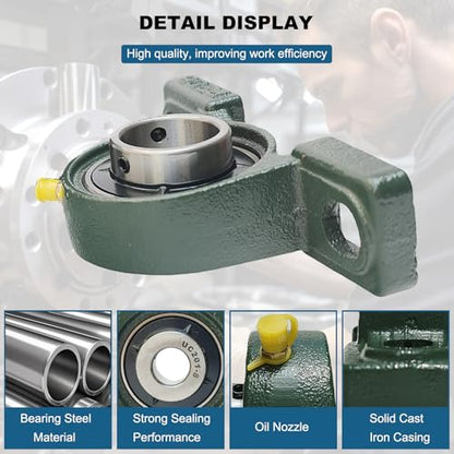 4 Pack UCP206-20 Pillow Block Mounted Ball Bearing - 1-1/4" Bore - Solid Cast Iron Base - Self Aligning (206) - size: 4, style: UCP206-20