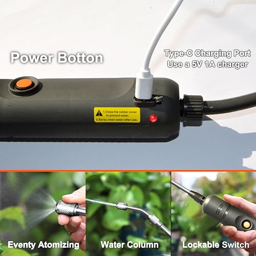 HIFAY ESX-8 Electric Sprayer, Garden Sprayer 2 Gallon,Weed Sprayer in Lawn & Garden,Rechargeable Battery Powered Sprayer with Telescopic Wand,Plant Mister,Pump Sprayer,Indoor Watering Can for Plants - color: Green