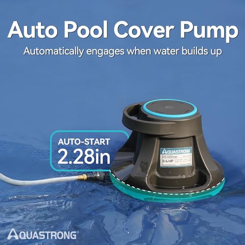 Aquastrong 3487 GPH Pool Cover Pump Automatic On Off, 3/4 HP, 115V - color: Black & Blue
