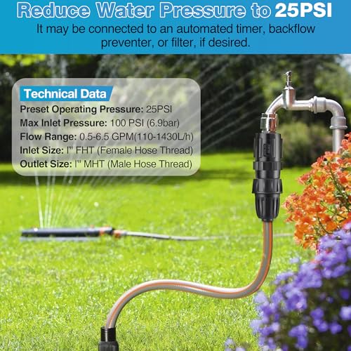 4 Pcs 25 PSI Drip Irrigation Pressure Regulator Adapter Kit - style: 25 PSI
