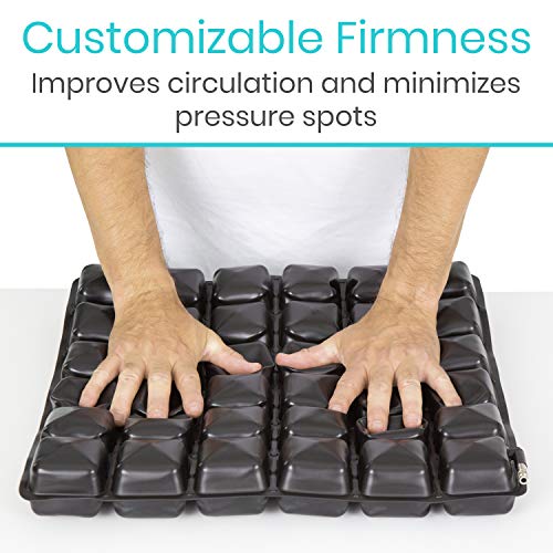 Vive Inflatable Wheelchair Air Seat Cushion - Adjustable Air Pressure