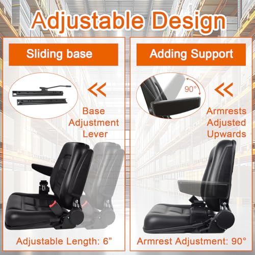 Universal Forklift Seat, Tractor Seat with Safety Belt