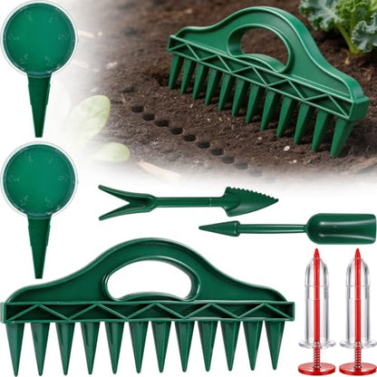 7 Pcs Sowing Seeds Dispenser Set, with 12 Hole Seeder