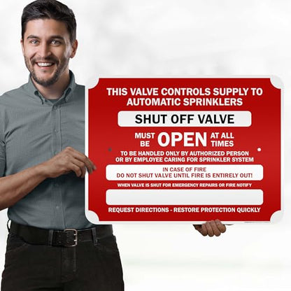 This Valve Controls Supply To Automatic Sprinklers Shut Off Valve Sign, 18x24 Inches, 3M EGP Reflective .080 Aluminum, Fade Resistant, Made in USA by My Sign Center - size: 18x24 Reflective Aluminum