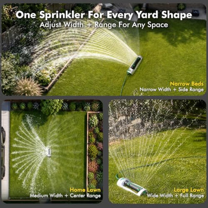 RESTMO Oscillating Sprinklers,Large Yard Watering Sprinkler for Yard - color: Silver 21 Durable Nozzles Oscillating Sprinkler