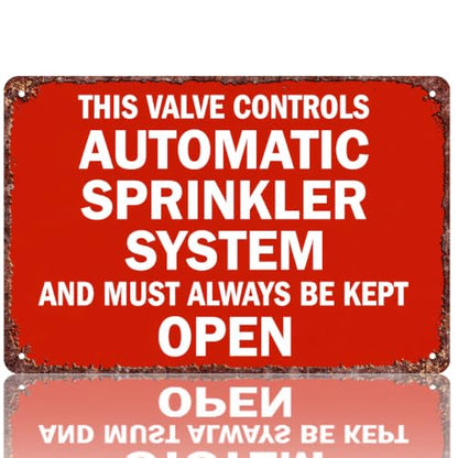 Aluminum Metal Sign This Valve Controls Automatic Sprinkler System 8x12in