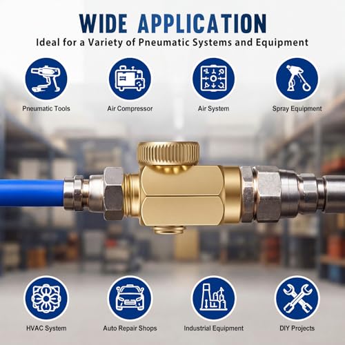 Tudomro 8 Pcs 1/4"npt In-line Air Flow Regulator, Heavy Duty
