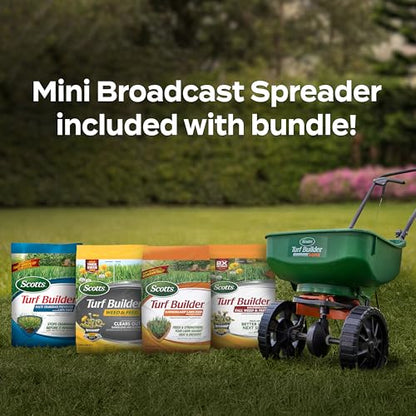 Scotts Turf Builder Bundle with Lawn Spreader for Small, Northern Lawns