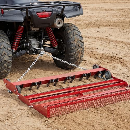 48" Heavy Duty Baseball Field Drag Harrow, Infield Groomer for Baseball & Softball Fields, Levels Dirt, Clay & Gravel Driveway, Fills Low Spots, ATV/utv Towable, Field Maintenance Tool
