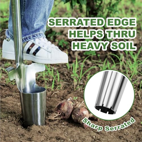 Haliaeetus Long Handle Bulb Planter Tool, 37'' Stainless Steel Bulb Planter - size: 37'' Long Handled Bulb Planter Tool