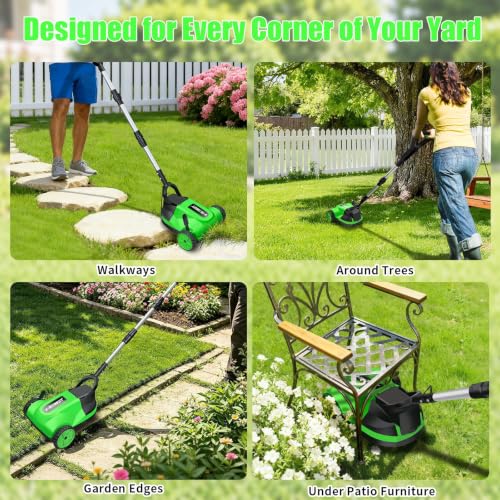 Small Electric Lawn Mower, Mini Cordless Lawn Mower with 2x4.0Ah Batteries