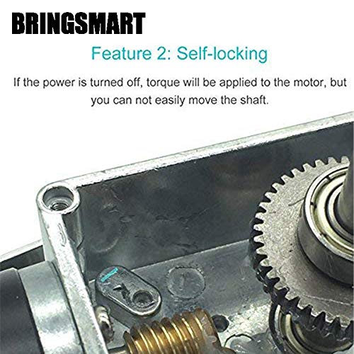 BRINGSMART 12V 470rpm DC Worm Gear Motor Self-Locking Mini Engine Turbine - size: 12V 470rpm
