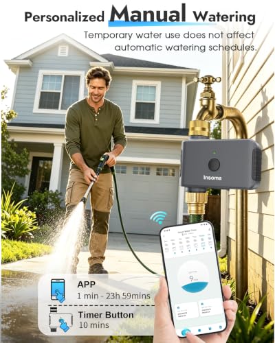 Insoma WiFi Water Timer for Garden Hose, Brass Inlet Outlet - size: 1 Zone-WiFi-V2.0-Brass Value