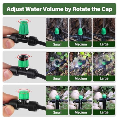 133FT Quick-Connect Drip Irrigation Kit with 30 Drip Emitters,3 Spray Types - size: 133FT Drip Irrigation System Kit
