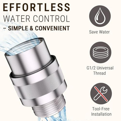G-Promise Metal Shower Head Shut Off Valve, Flow Control Valve - color: Chrome