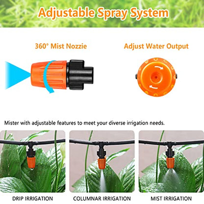 Drip Irrigation Fittings Kit for 1/4 Inch Tubing, 260 Pcs 1/4" Drip Line Barbed Connectors - 85 Couplings, 55 Tees, 10 Nozzles, 10 Nozzle Tees, 25 Single barbs, 25 Elbows, 25 Plugs, 25 Crosses - size: 4/7mm Drip Fittings Set-260P