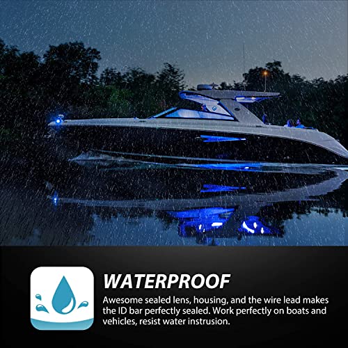 Nilight 10PCS 3.8" 6 LED Blue Indicator Side Marker Light - color: 3.8" Blue 10Pcs