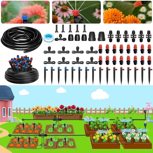 Drip Irrigation Kit for Garden, Quick-Connect Plant Watering System 230FT - size: 230FT