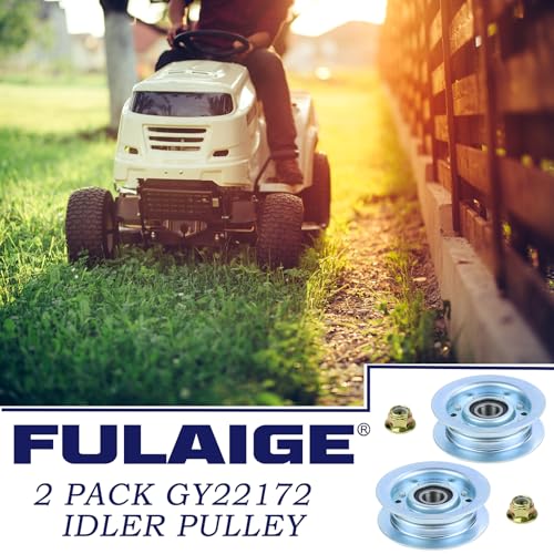 2 Pack GY22172 Idler Pulley for John Deere 42 48" Deck D140 L130 - color: JD4 2xGY22172