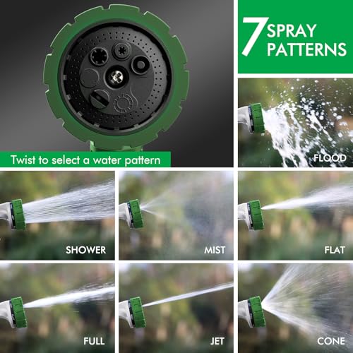 RESTMO Heavy Duty Hose Nozzle, Metal Garden Water Hose Sprayer - color: Green
